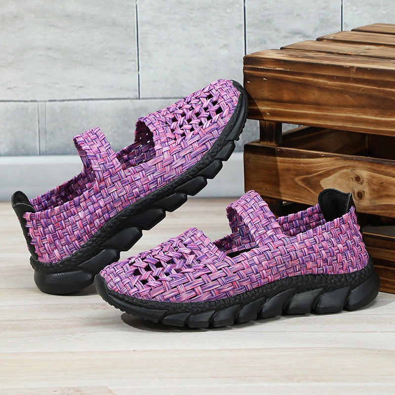 Modieuze geweven instapper met elastische band – RIVÉLA - Glamorix