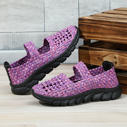 Modieuze geweven instapper met elastische band – RIVÉLA - Glamorix