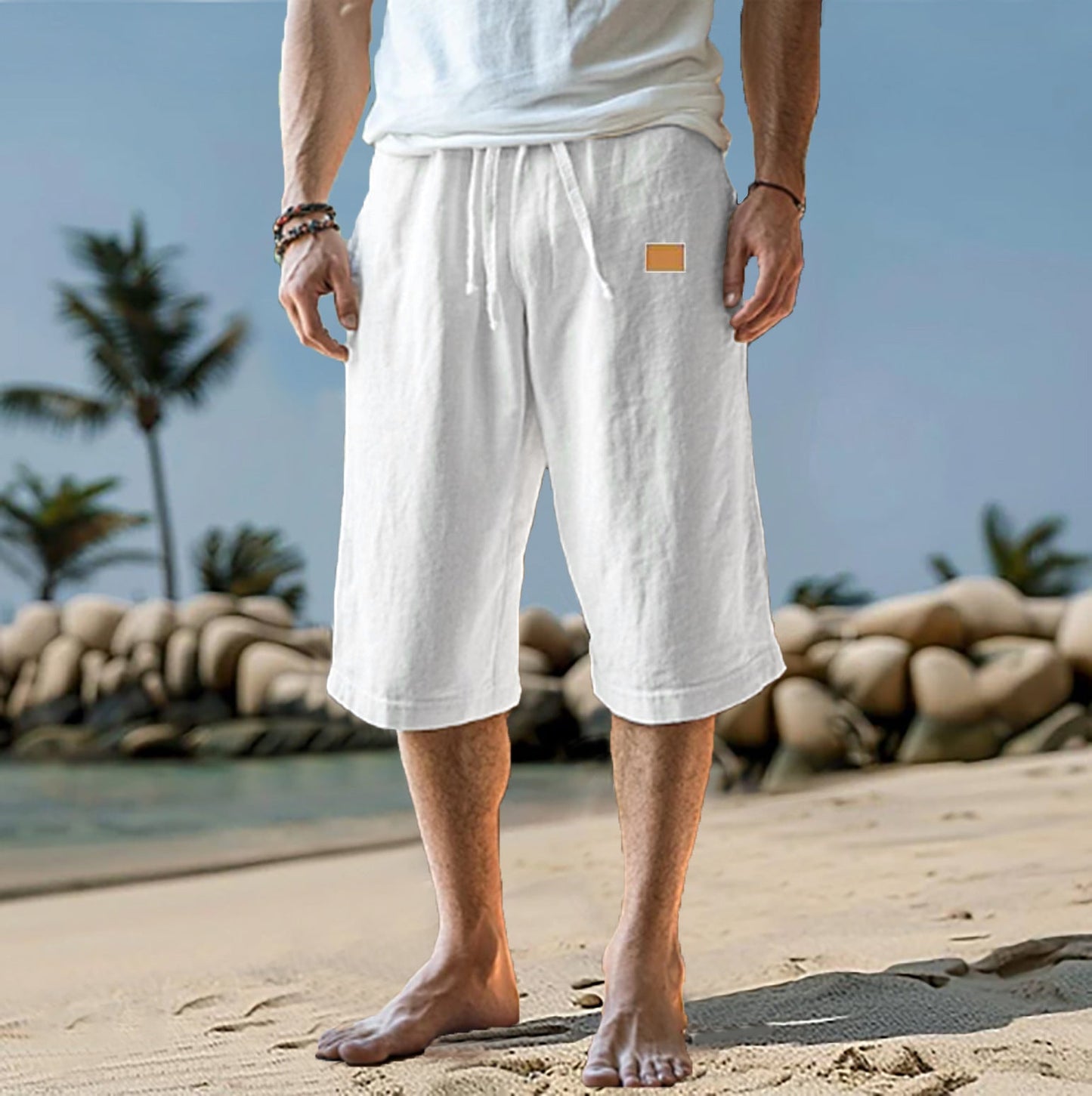 Modieuze herenshort met relaxte pasvorm en drawstring taille – ALVARO - Glamorix