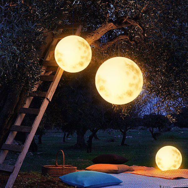 Maanvormige LED buitenlamp – waterdicht design voor tuin & terras – LUNARA GLOW - Glamorix