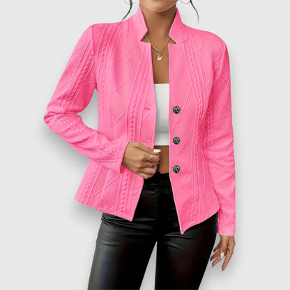 Getailleerde damesblazer met structuur en elegante snit – SERENA FORME - Glamorix
