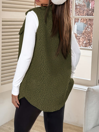 Pluche Vest – Mouwloos Laagje & Warme Zachte Structuur - Glamorix
