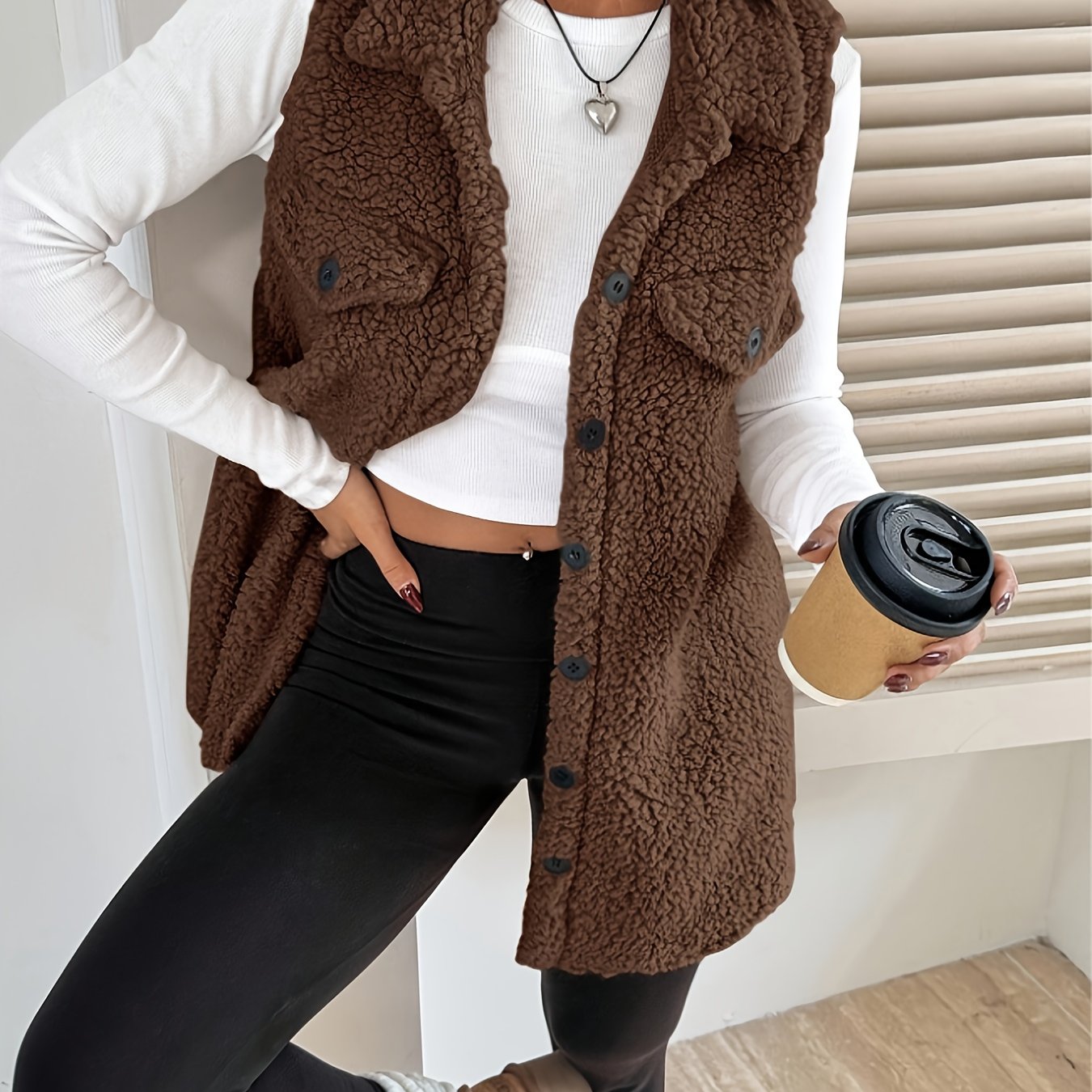 Pluche Vest – Mouwloos Laagje & Warme Zachte Structuur - Glamorix