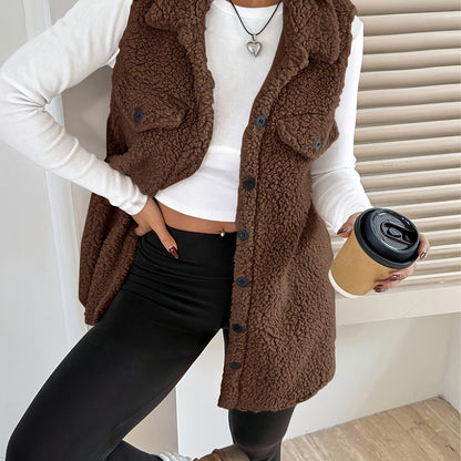 Pluche Vest – Mouwloos Laagje & Warme Zachte Structuur - Glamorix
