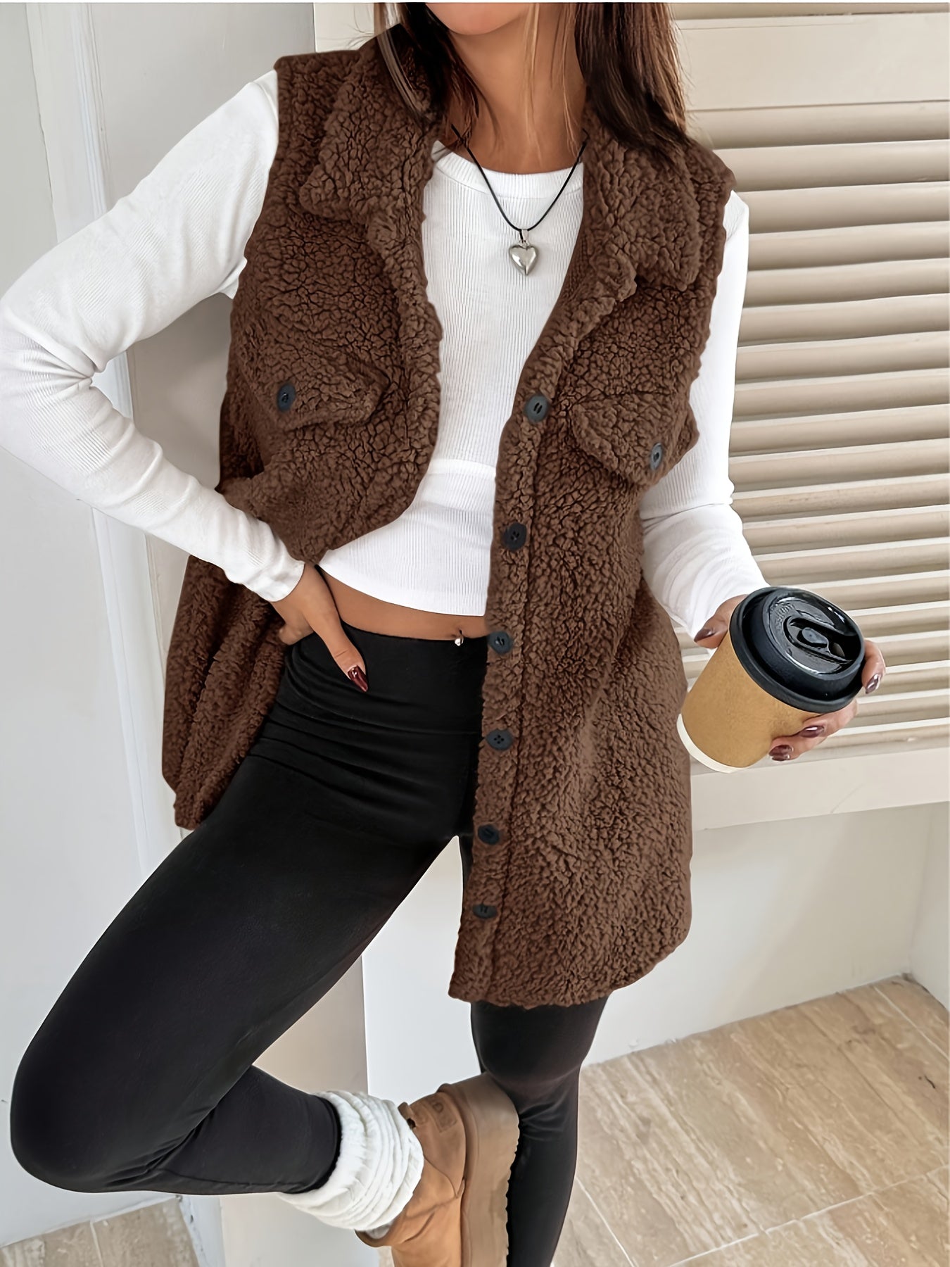 Pluche Vest – Mouwloos Laagje & Warme Zachte Structuur - Glamorix