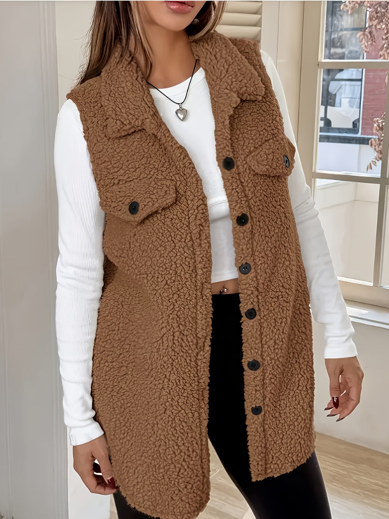 Pluche Vest – Mouwloos Laagje & Warme Zachte Structuur - Glamorix