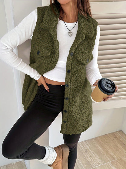 Pluche Vest – Mouwloos Laagje & Warme Zachte Structuur - Glamorix