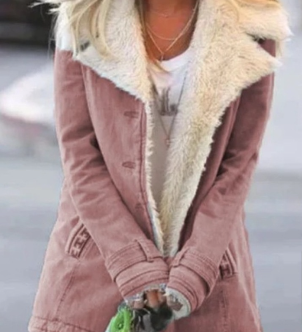 Plucheblend Jas - Revers En Knopsluiting Voor Warmte - Glamorix