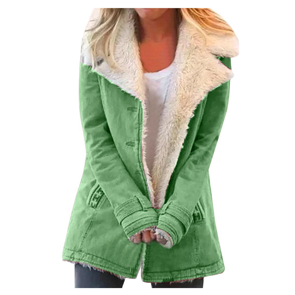 Plucheblend Jas - Revers En Knopsluiting Voor Warmte - Glamorix