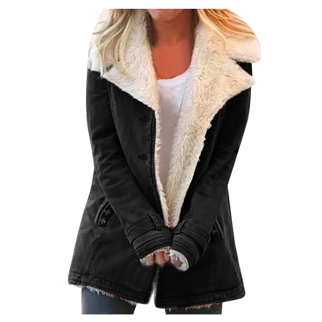Plucheblend Jas - Revers En Knopsluiting Voor Warmte - Glamorix