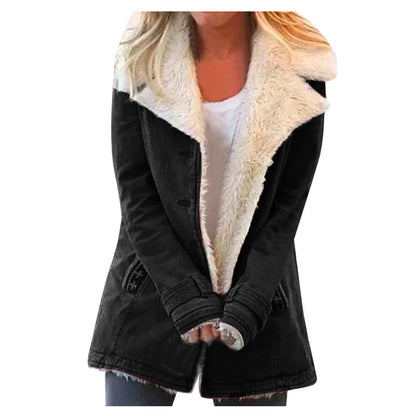 Plucheblend Jas - Revers En Knopsluiting Voor Warmte - Glamorix