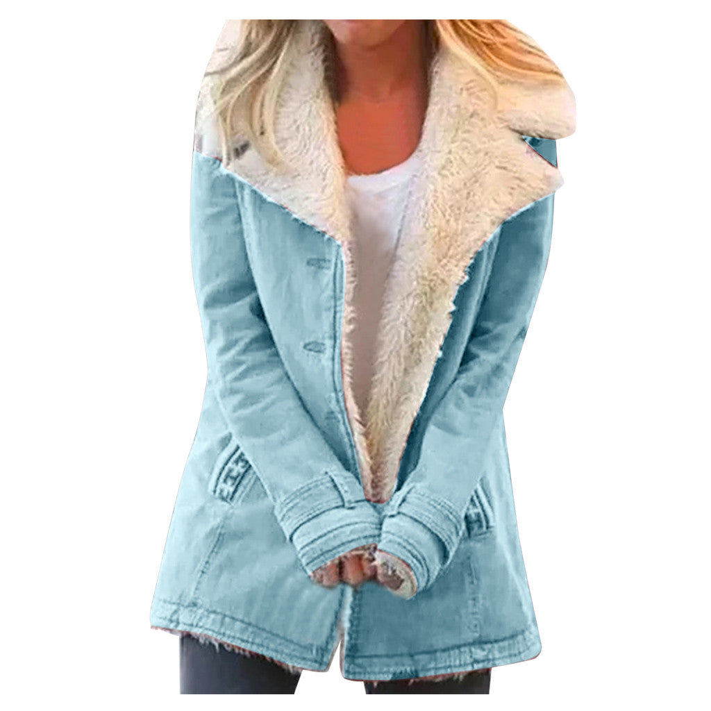 Plucheblend Jas - Revers En Knopsluiting Voor Warmte - Glamorix