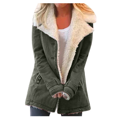 Plucheblend Jas - Revers En Knopsluiting Voor Warmte - Glamorix