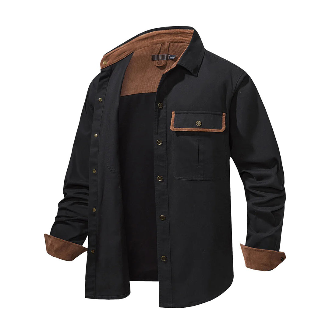 NOLAN – Lange mouwen overhemd met knoopsluiting en contrasterende manchetten voor een stijlvolle look