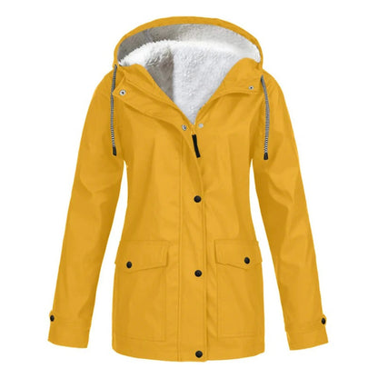 MARA – Abrigo impermeable de media longitud con forro de lana para mujer - Glamorix