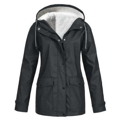 MARA – Abrigo impermeable de media longitud con forro de lana para mujer - Glamorix
