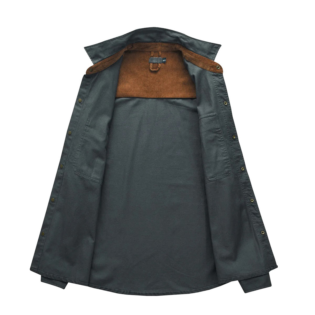 NOLAN – Lange mouwen overhemd met knoopsluiting en contrasterende manchetten voor een stijlvolle look
