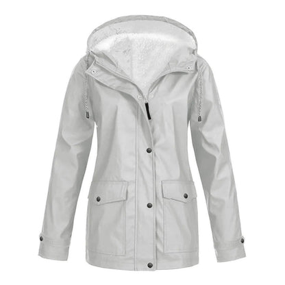 MARA – Abrigo impermeable de media longitud con forro de lana para mujer - Glamorix