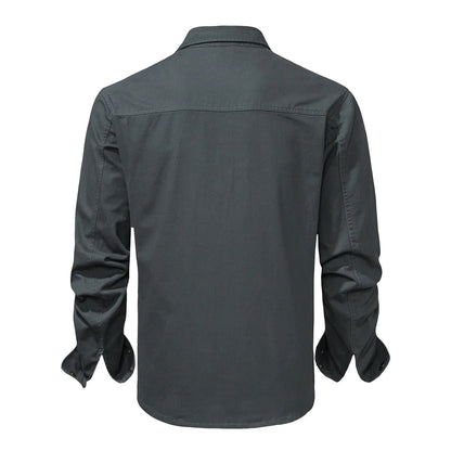 NOLAN – Lange mouwen overhemd met knoopsluiting en contrasterende manchetten voor een stijlvolle look