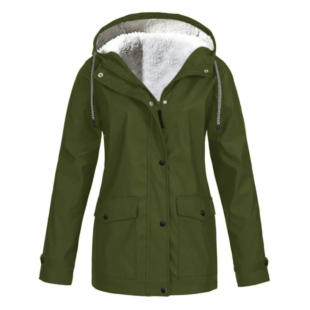 MARA – Abrigo impermeable de media longitud con forro de lana para mujer - Glamorix