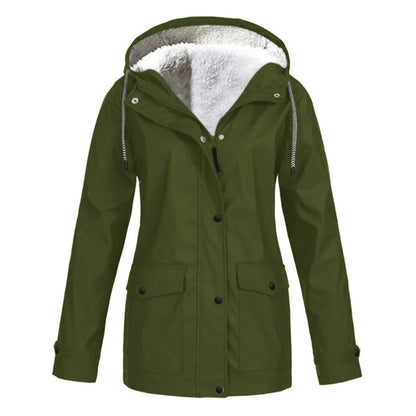 MARA – Abrigo impermeable de media longitud con forro de lana para mujer - Glamorix