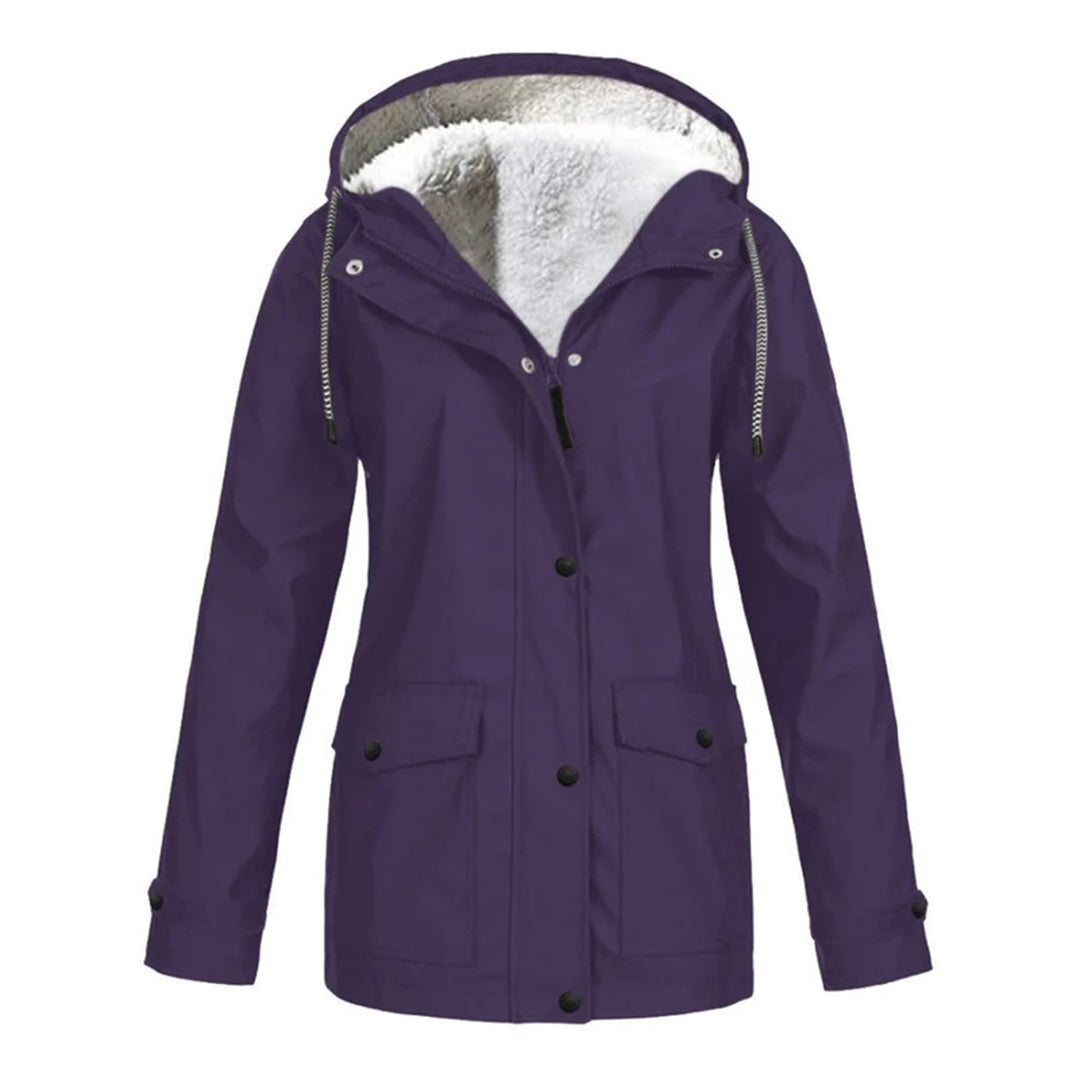 MARA – Abrigo impermeable de media longitud con forro de lana para mujer - Glamorix