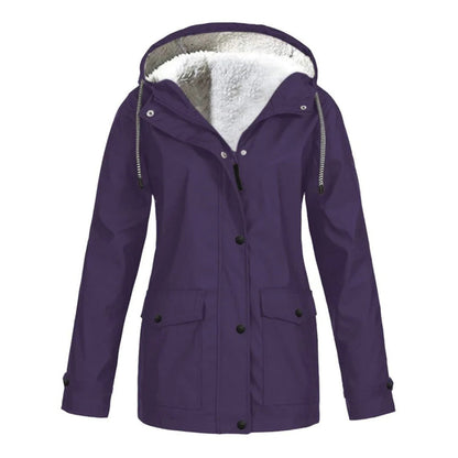 MARA – Abrigo impermeable de media longitud con forro de lana para mujer - Glamorix