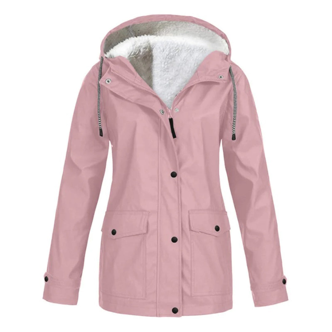 MARA – Abrigo impermeable de media longitud con forro de lana para mujer - Glamorix