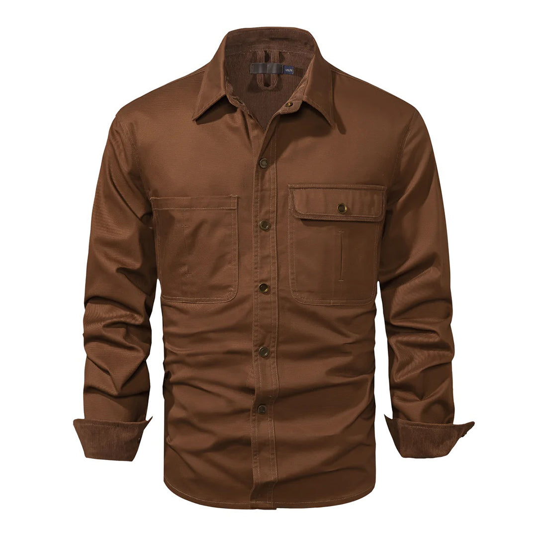NOLAN – Lange mouwen overhemd met knoopsluiting en contrasterende manchetten voor een stijlvolle look