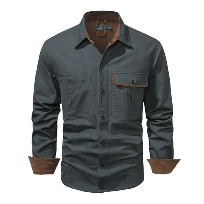 NOLAN – Lange mouwen overhemd met knoopsluiting en contrasterende manchetten voor een stijlvolle look