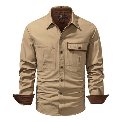 NOLAN – Lange mouwen overhemd met knoopsluiting en contrasterende manchetten voor een stijlvolle look