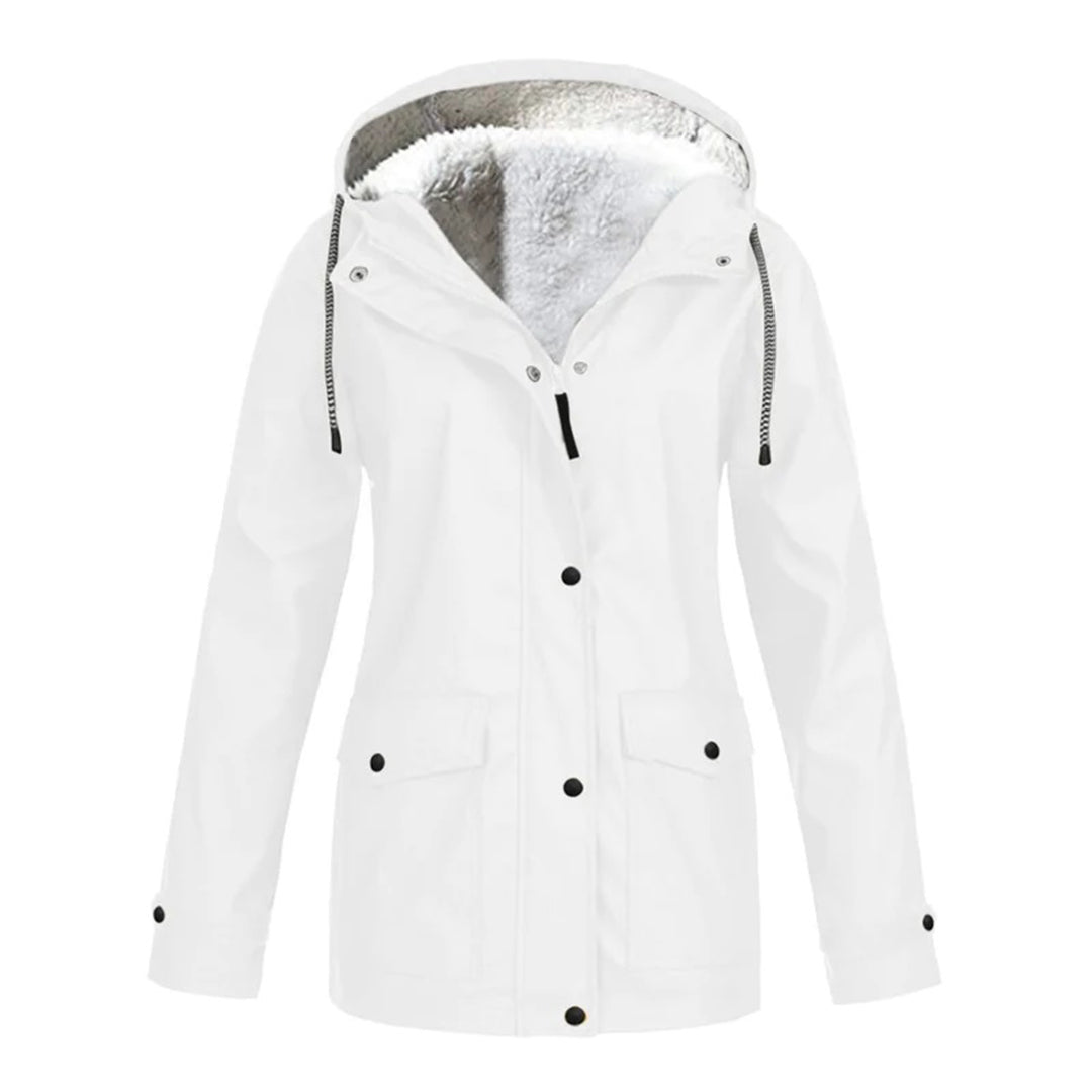 MARA – Abrigo impermeable de media longitud con forro de lana para mujer - Glamorix