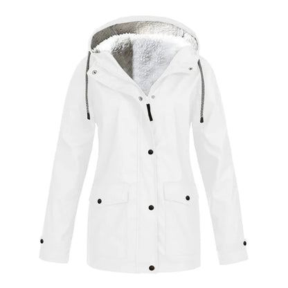 MARA – Abrigo impermeable de media longitud con forro de lana para mujer - Glamorix