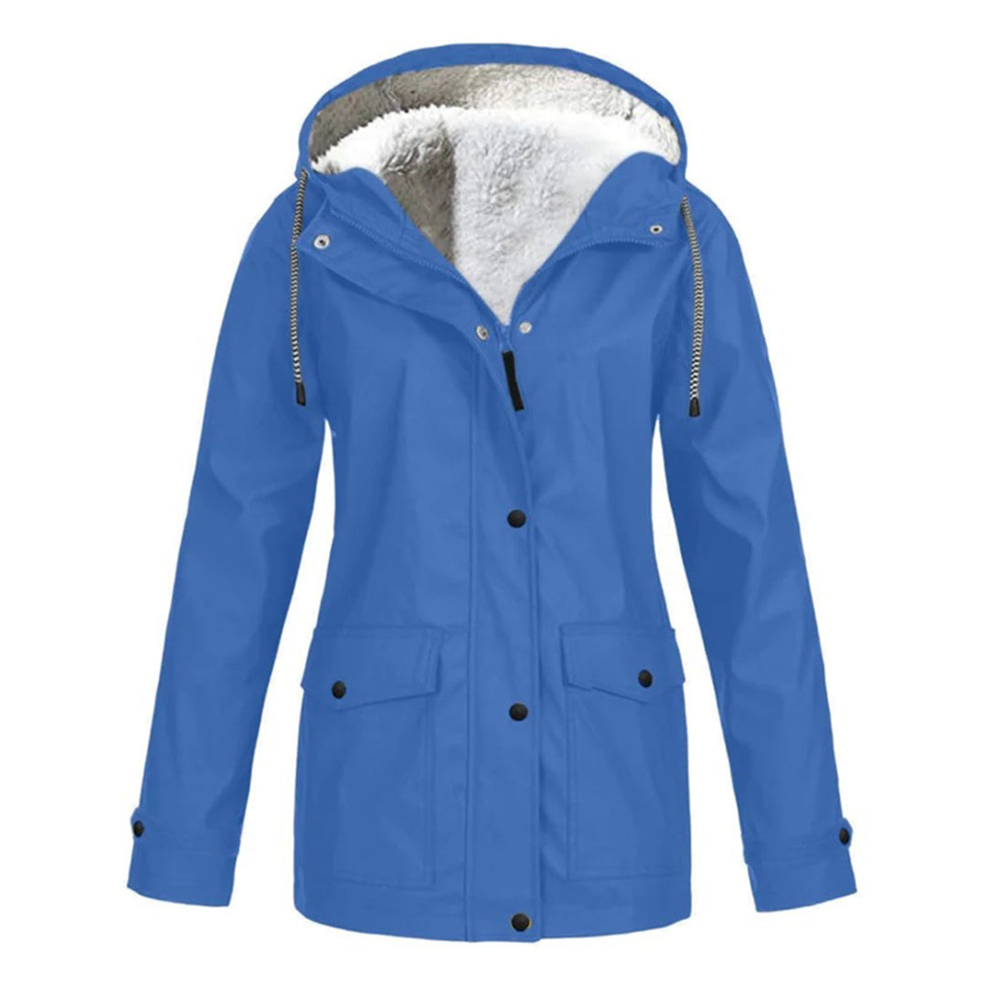 MARA – Abrigo impermeable de media longitud con forro de lana para mujer - Glamorix