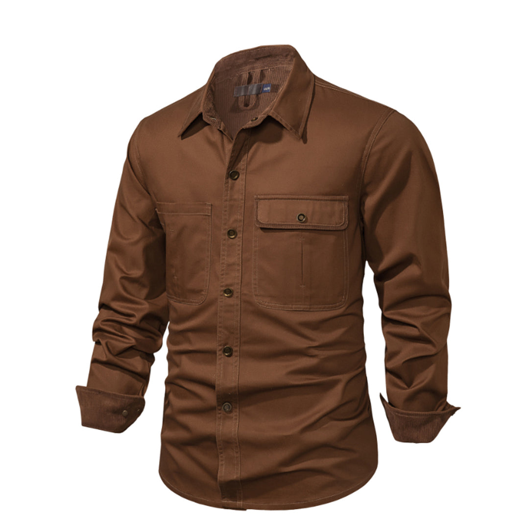 NOLAN – Lange mouwen overhemd met knoopsluiting en contrasterende manchetten voor een stijlvolle look