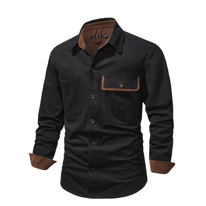 NOLAN – Lange mouwen overhemd met knoopsluiting en contrasterende manchetten voor een stijlvolle look