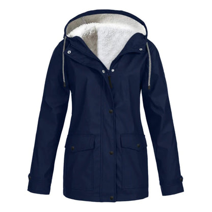 MARA – Abrigo impermeable de media longitud con forro de lana para mujer - Glamorix