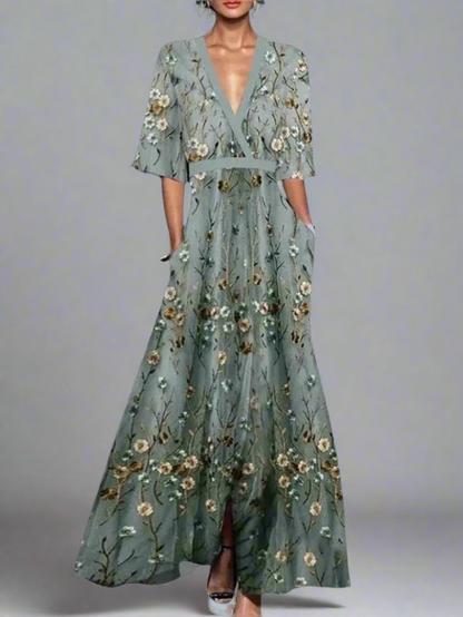 Luchtige zomerjurk met V-hals en flatterende pasvorm – SOLENA BREEZE - Glamorix