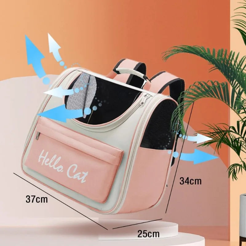 Ademende outdoor kattenrugzak met panoramavenster – PurrGo Explorer - Glamorix