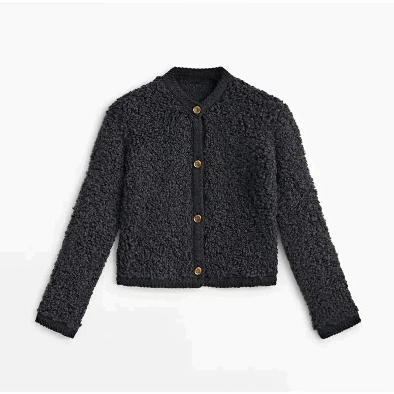 LILITH - Damesvest met knoopsluiting en warme sherpa voering