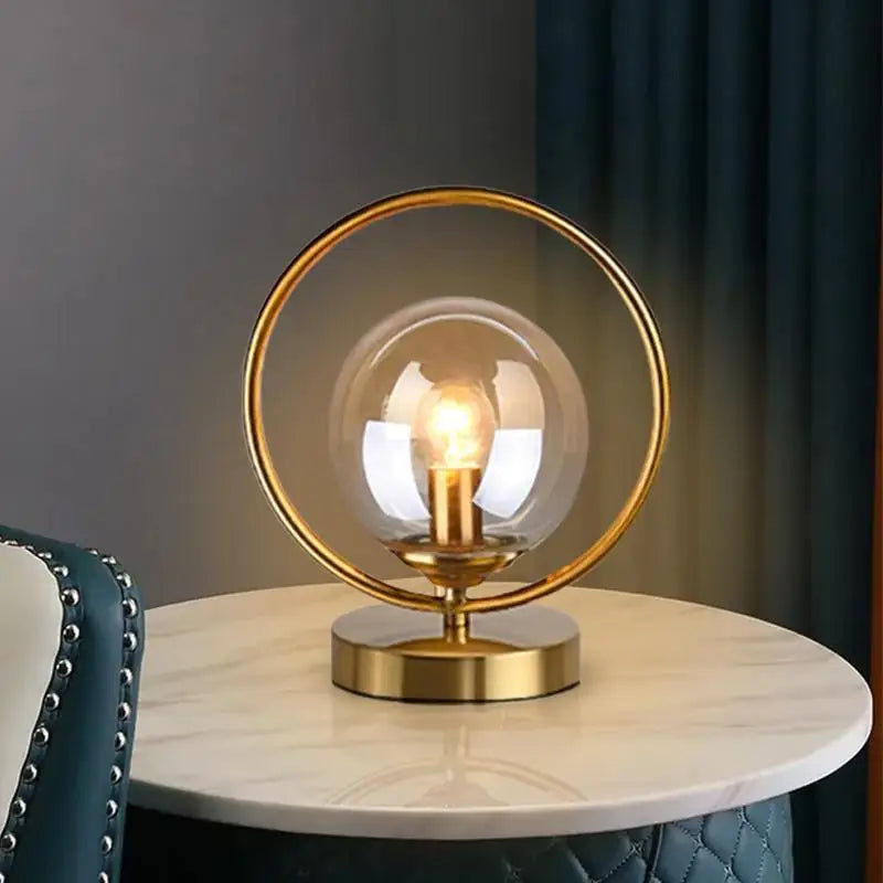 AURELIA - Stijlvolle glazen lamp met gouden messing details