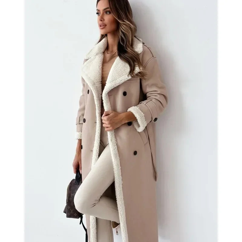 CLAIRE - Luxe jas met fleece voering en oversized kraag