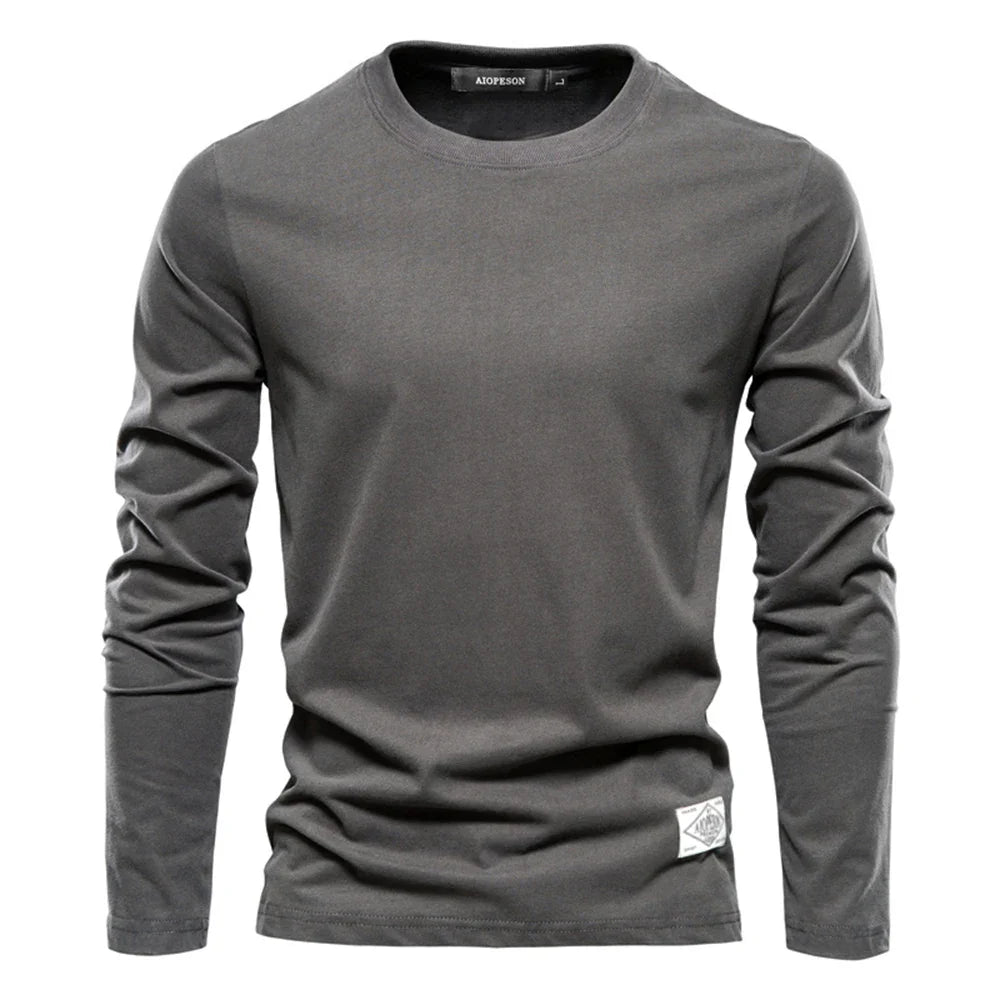 Comfortabel heren T-shirt met lange mouwen en ronde hals – ARDEN CORE - Glamorix