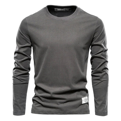 Comfortabel heren T-shirt met lange mouwen en ronde hals – ARDEN CORE - Glamorix
