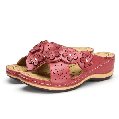 Orthopedische sandaal met stevig voetbed en bloemendetail – FloréviaStep - Glamorix