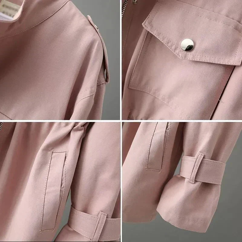 Lichte dames overjas met ceintuur en elegante snit – BellaVélo - Glamorix