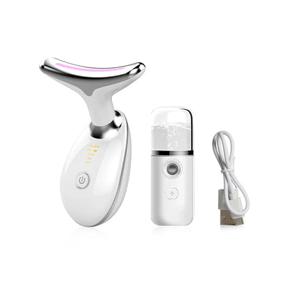 EMS hals- en gezichtsmassager met LED huidverstrakking – LIFTURA AGEDEFY - Glamorix