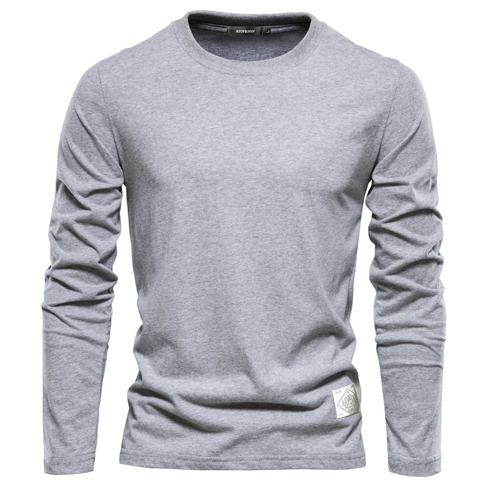 Comfortabel heren T-shirt met lange mouwen en ronde hals – ARDEN CORE - Glamorix