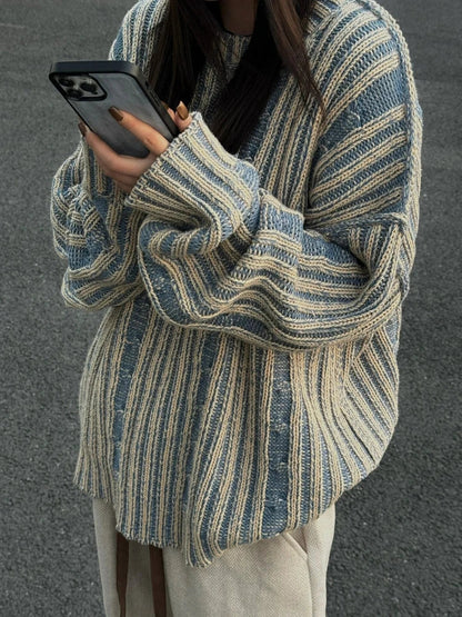 LORELEI - Oversized gestreepte gebreide trui voor een comfortabele en trendy look