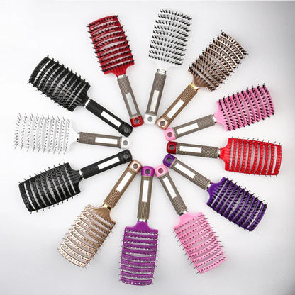 Styling- en massageborstel met nylon haren – CURLCARE SMOOTH - Glamorix
